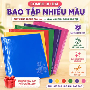Bao tập nhiều màu 20,5cm (Giấy Kiếng Trong Con Nai + Giấy Màu Thủ Công Bao Tập)