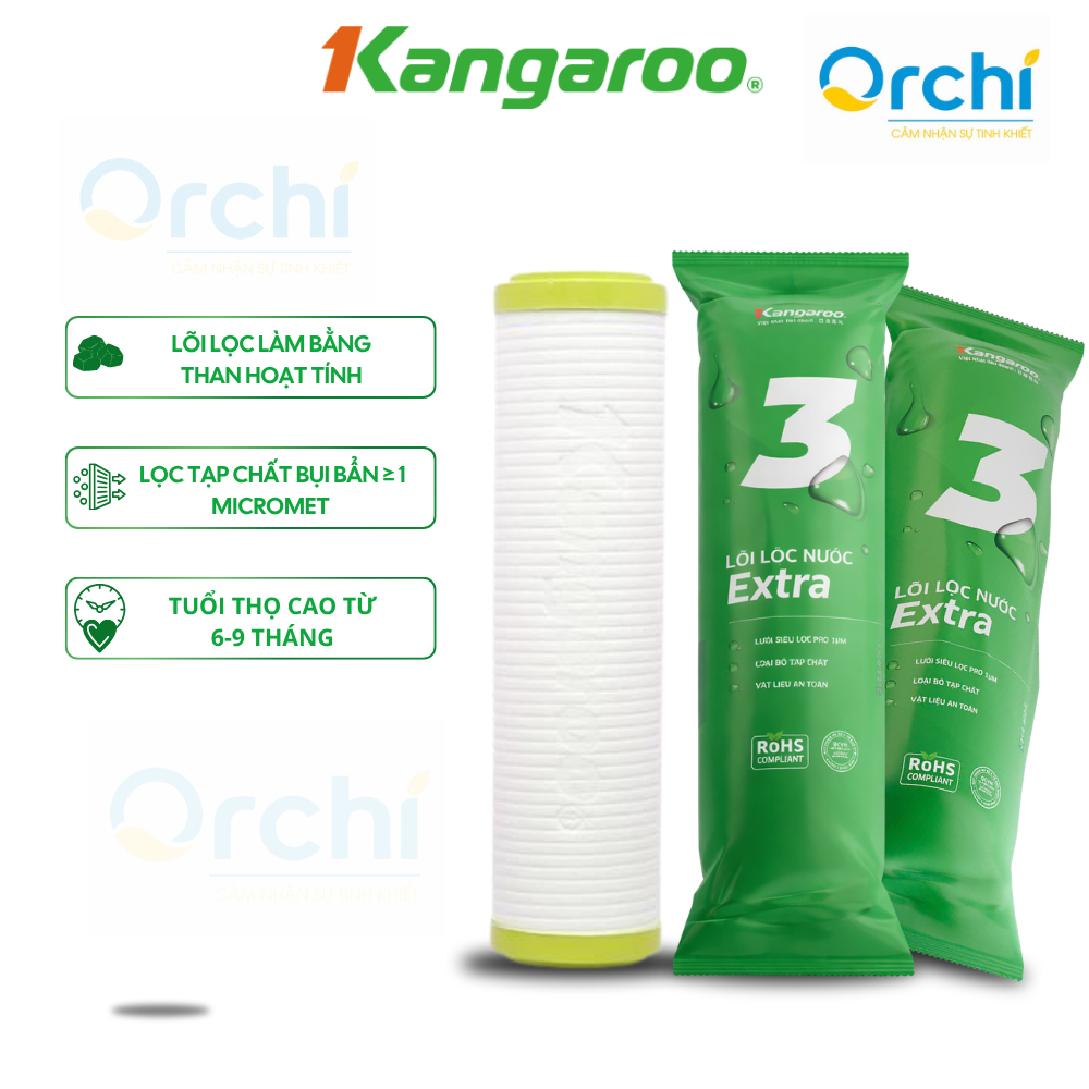 Lõi Lọc Thô Số 3 Kangaroo Extra 1 Micron Cho Máy Lọc Nước Kangaroo Lọc Cặn Siêu Mịn Bảo Vệ Máy Lọc Nước Hiệu Quả