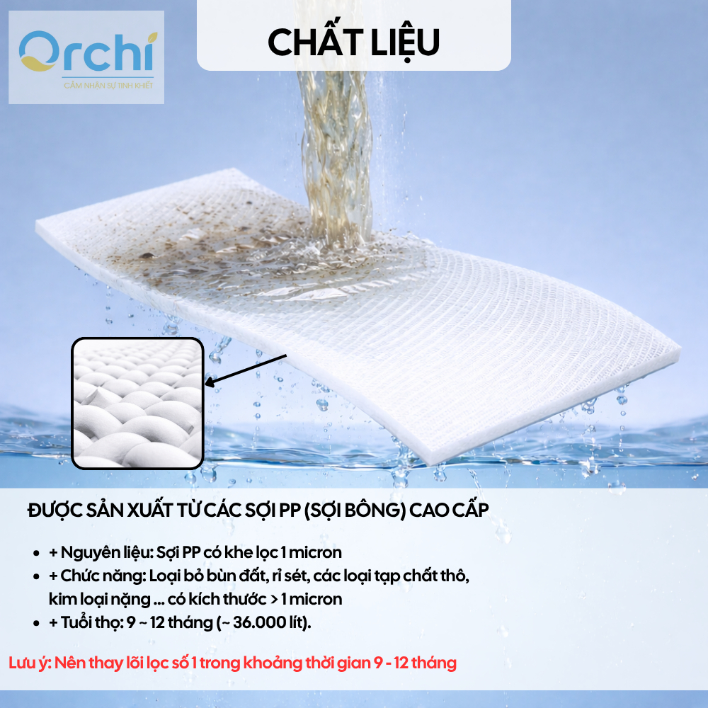 Lõi Lọc Thô Số 3 Kangaroo Extra 1 Micron Cho Máy Lọc Nước Kangaroo Lọc Cặn Siêu Mịn Bảo Vệ Máy Lọc Nước Hiệu Quả