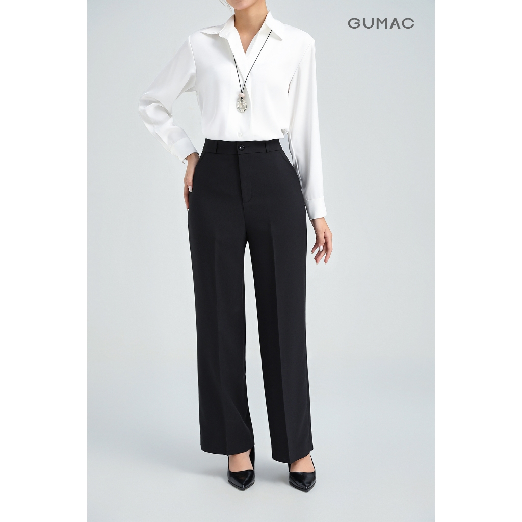 Quần Tây Ống Rộng GUMAC Form Cơ Bản Lưng Quần Có Con Đĩa Thoái Mái LQG0110 - LQG0412