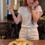 Áo thun cổ tim ren w.e GUMIN thiết kế áo form rộng basic sang chảnh, Áo thun nữ vintage thanh lịch
