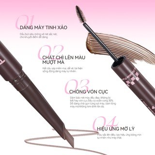 Mascara Lông Mày 2 đầu Pinkpunk Freestyle Multi Brow Pencil & Tint Chống Nước & Nhòe Không Lem