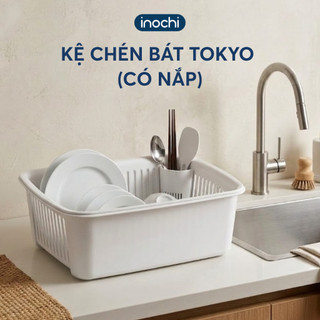 Kệ chén bát Inochi- Tokyo (có nắp) màu Trắng ngọc/Xanh nhạt/Xanh bạc hà