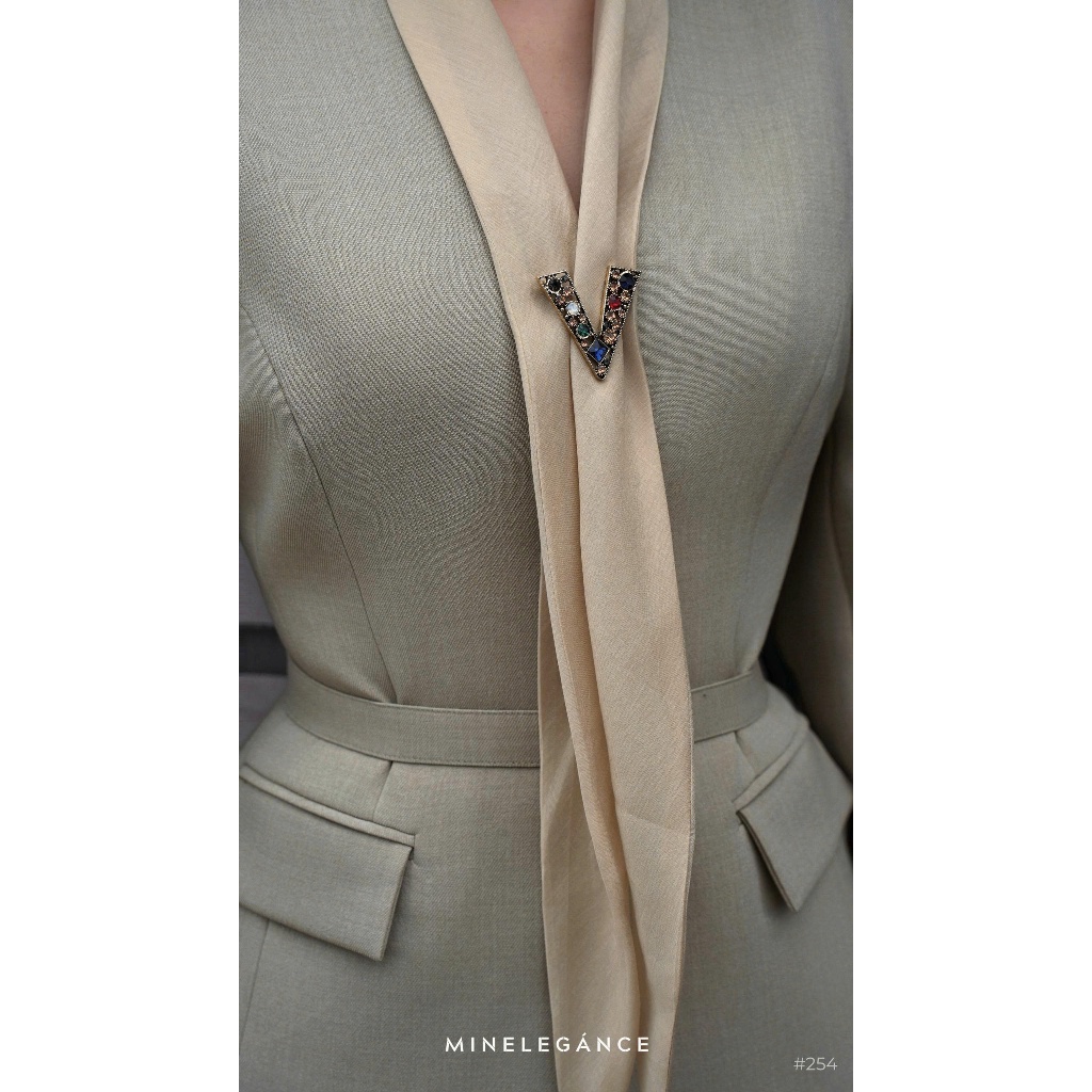 MINELEGÁNCE | SET VEST DÀI TAY & CHÂN VÁY CHỮ A CÁCH ĐIỆU, SANG TRỌNG - MIN254