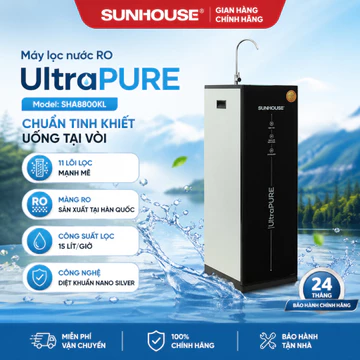 Máy Lọc Nước RO Sunhouse UltraPURE SHA8800KL – 11 Lõi Lọc, Uống Trực Tiếp Tại Vòi, Diệt Khuẩn Nano Silver, Công Suất 15L
