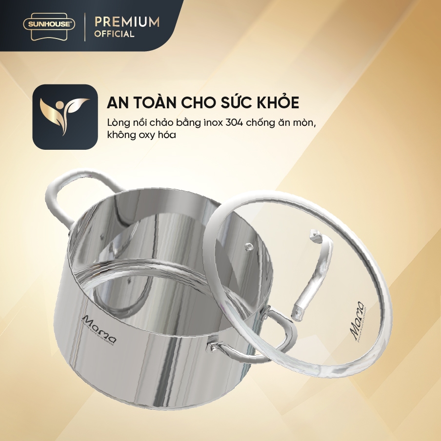 Bộ nồi Inox đa lớp SUNHOUSE MAMA SHG701