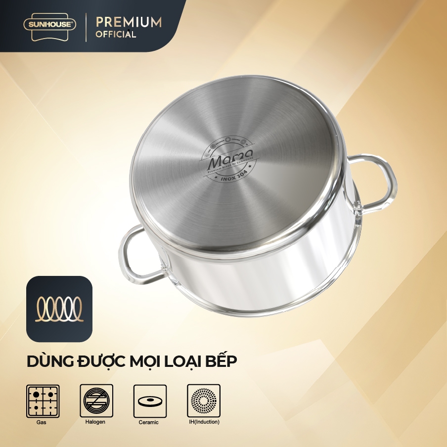 Bộ nồi Inox đa lớp SUNHOUSE MAMA SHG701