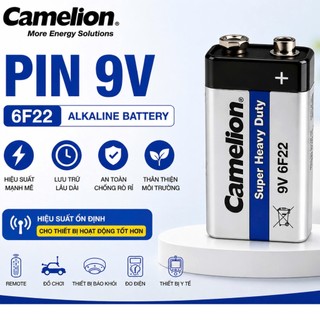 Pin Camelion 9V 6F22 – Pin vuông 9V chính hãng dùng remote, mic, thiết bị điện tử