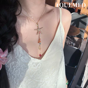Vòng Cổ Sao Biển Hợp Kim Vàng 18k DINGSIN QUEMEO Vòng Cổ Dài Phong Cách Mới