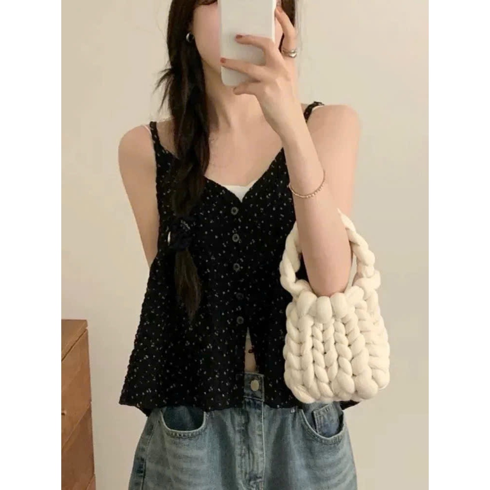 ÁO NỮ HOA SỐP MỊN HAI DÂY
