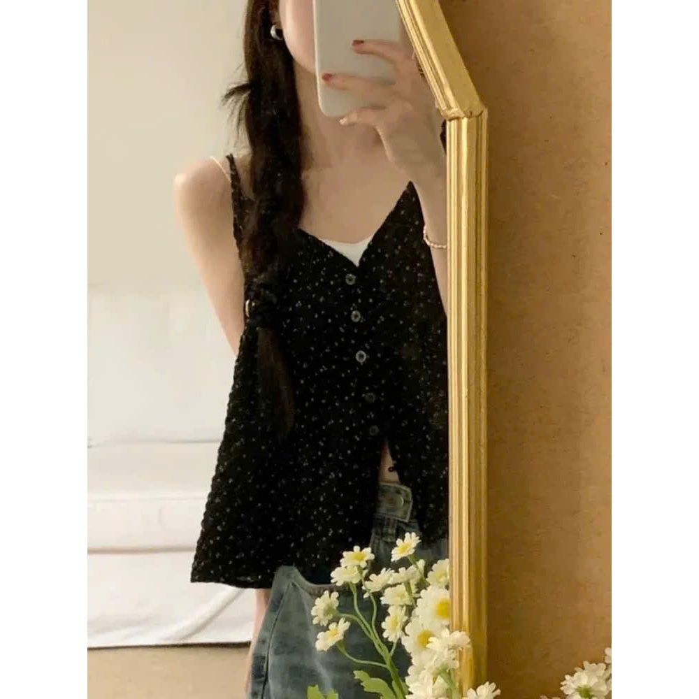 ÁO NỮ HOA SỐP MỊN HAI DÂY