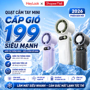 Quạt Mini Cầm Tay 3600mAh 199 Tốc Độ Gió Mini Quạt Di Động Có Dây Đeo, 199 Tốc Độ Gió, Gấp Gọn Tiện Lợi