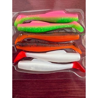 Combo 1 vỉ mồi mềm kèm 1 lưỡi jighead câu cá chẽm mú lóc..vv