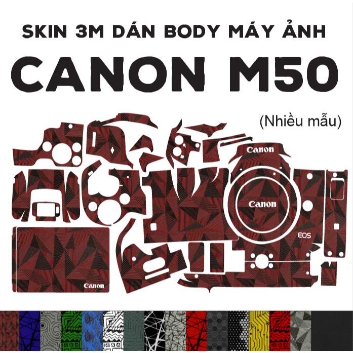 Skin 3M dán Canon M50 (Nhiều mẫu) | Miếng film dán chống bám bẩn cho body máy ảnh canon m50 mark 1 và mark 2