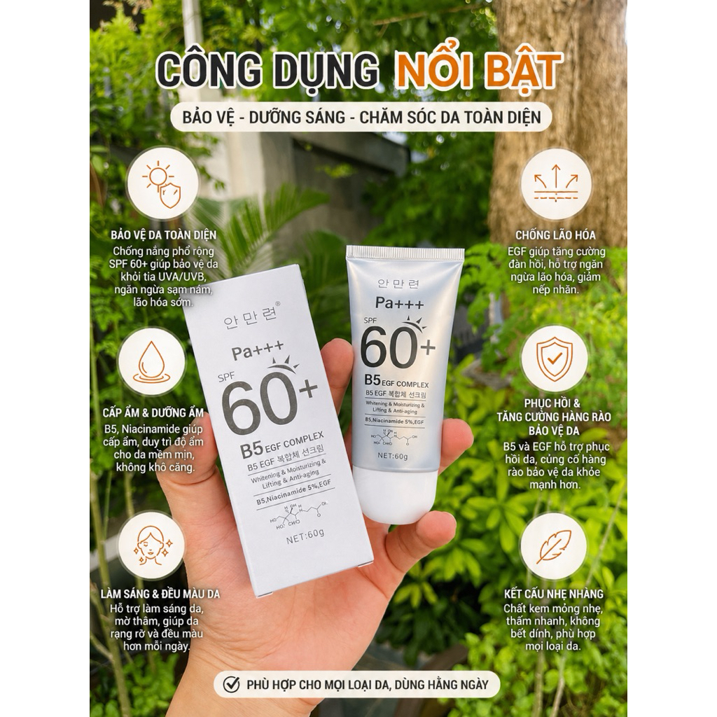 Kem Chống Nắng Bel'V B5 Hàn Quốc 60g Hỗ Trợ Da Mỏng Yếu - Hình ảnh thực tế