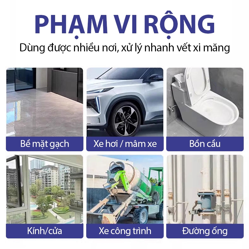 Dung Dịch Tẩy Xi Măng，Xịt làm Trên Nền Gạch Sau Thi Công，An Toàn Dung Dịch Tẩy Xi Măng Bám Dính Trên Sàn, Tường, Gạch Me