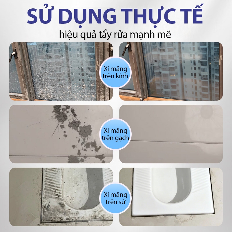 Dung Dịch Tẩy Xi Măng，Xịt làm Trên Nền Gạch Sau Thi Công，An Toàn Dung Dịch Tẩy Xi Măng Bám Dính Trên Sàn, Tường, Gạch Me