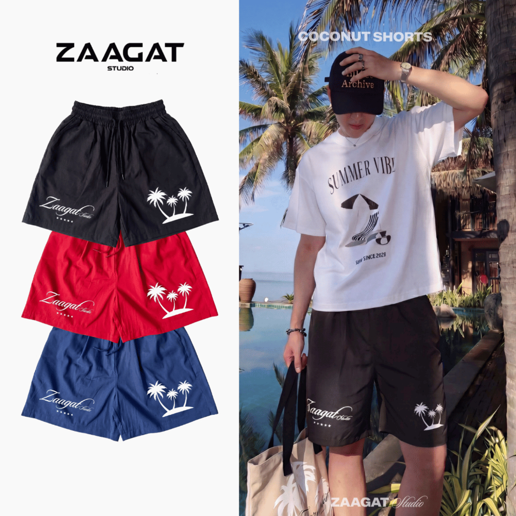 [MỞ BÁN] Quần Đùi Kaki Coconut Short ZAAGAT - Quần Cộc Gió Đi Biển Đi Chơi Cho Cặp Đôi Nam Nữ