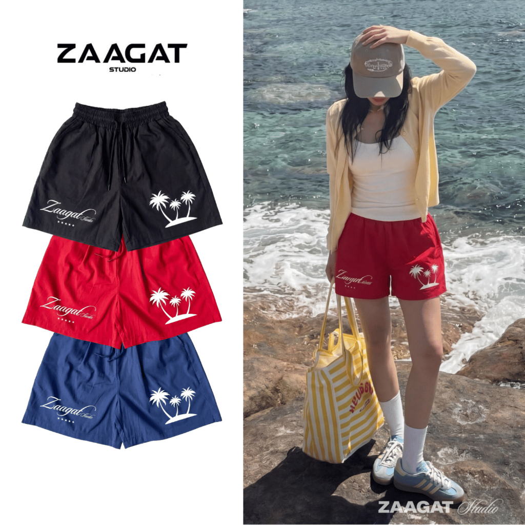 [MỞ BÁN] Quần Đùi Kaki Coconut  ZAAGAT - Quần Cộc Gió Đi Biển, Du Lịch Cho Cặp Đôi Nam Nữ