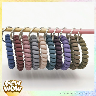 Vòng Dây Lò Xo Móc Khoá Cổ Tay Nhựa Nhám Mờ Nhiều Màu Phong Cách Đơn Giản Tinh Tế Pastel Dùng Gắn Chìa Khoá Bảng Tên