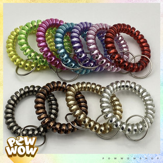 Vòng Dây Lò Xo Móc Khoá Cổ Tay Nhựa Nhám Mờ Nhiều Màu Phong Cách Đơn Giản Tinh Tế Pastel Dùng Gắn Chìa Khoá Bảng Tên