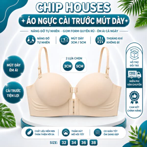 Áo Lót Áo Ngực Bra Nữ Bra Chất Su Áo Không Dây Cài Trước Nâng Ngực Tạo Khe Mút Dày 5CM Che Mỡ 946