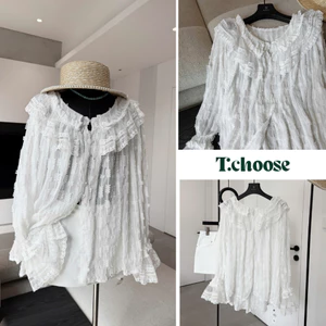 Áo sơ mi bèo cổ rộng dài tay 5377 TCHOOSE