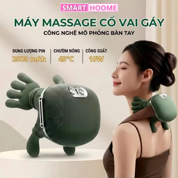 Máy Massage Cổ Vai Gáy Giảm Đau Mỏi Vai Gáy, Máy Mát Xa Cổ Vai Gáy Đèn Hồng Ngoại Mô Phỏng Tay Người Xoa Bóp - SMH