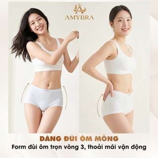 Hộp 5 Quần  Boxer Nữ Chất Su Cao Cấp Thoáng Mát, Quần Bảo Hộ Dạng Đùi Cạp Cao ôm Dáng Không Lộ Viền AMYBRA
