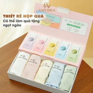 Hộp 5 Quần Boxer Nữ Chất Su Mềm Mịn Không Lộ Viền - Quần Bảo Hộ Dáng Đùi Cạp Cao Ôm Dáng AMYBRA L5422