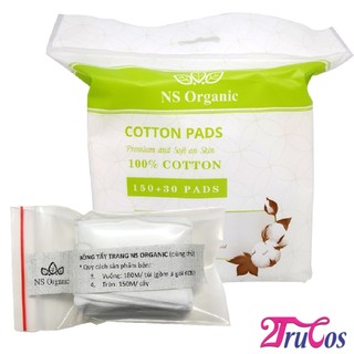Hàng tặng không bán| Bông tẩy trang NS Organic Cotton Pads 10M vuông (mềm mịn không xù lông) 2Trucos