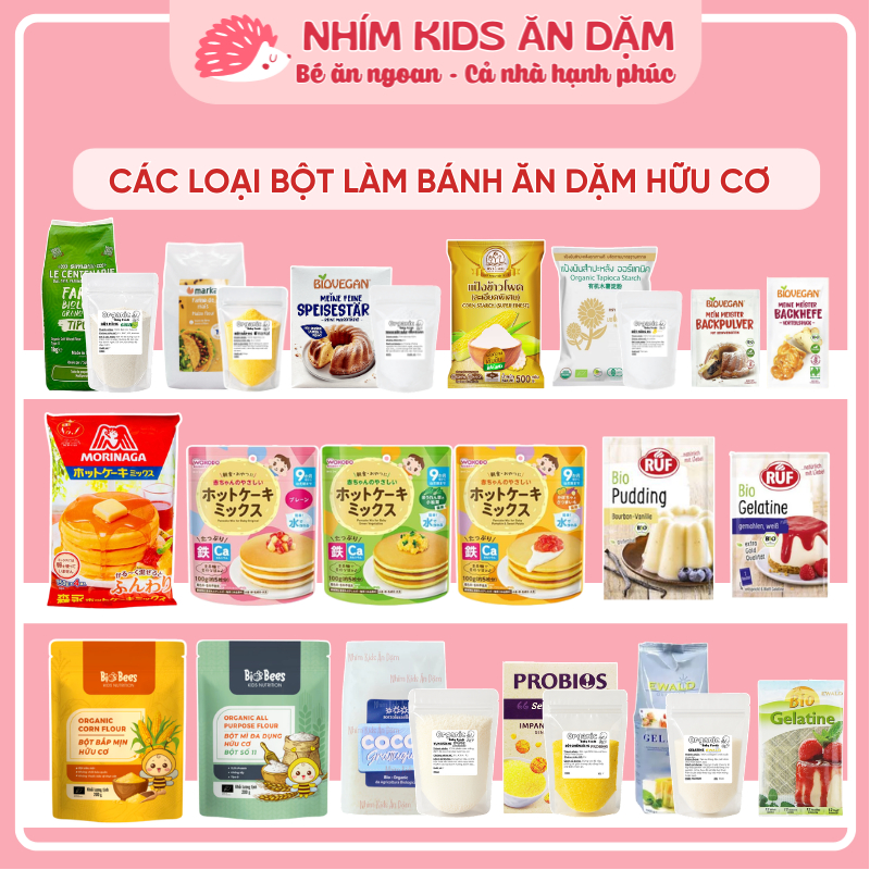 [DATE MỚI] Bột Nguyên Liệu Hữu Cơ, Các Loại Bột Làm Bánh, Làm Bữa Phụ  Ăn Dặm – Bột Mì – Bột Bắp – Bột Năng – Gelatine