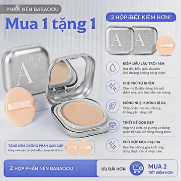 【2 cái: phấn phủ chính hãng 8g*2 cái + bông phấn*2 cái】Phấn nén siêu mịn，lâu trôi 48h，Chống nước tốt