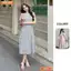 Đầm thiết kế BEMINE cổ tròn in hoa dáng chữ A xếp ly phù hợp đi làm, đi chơi-B474