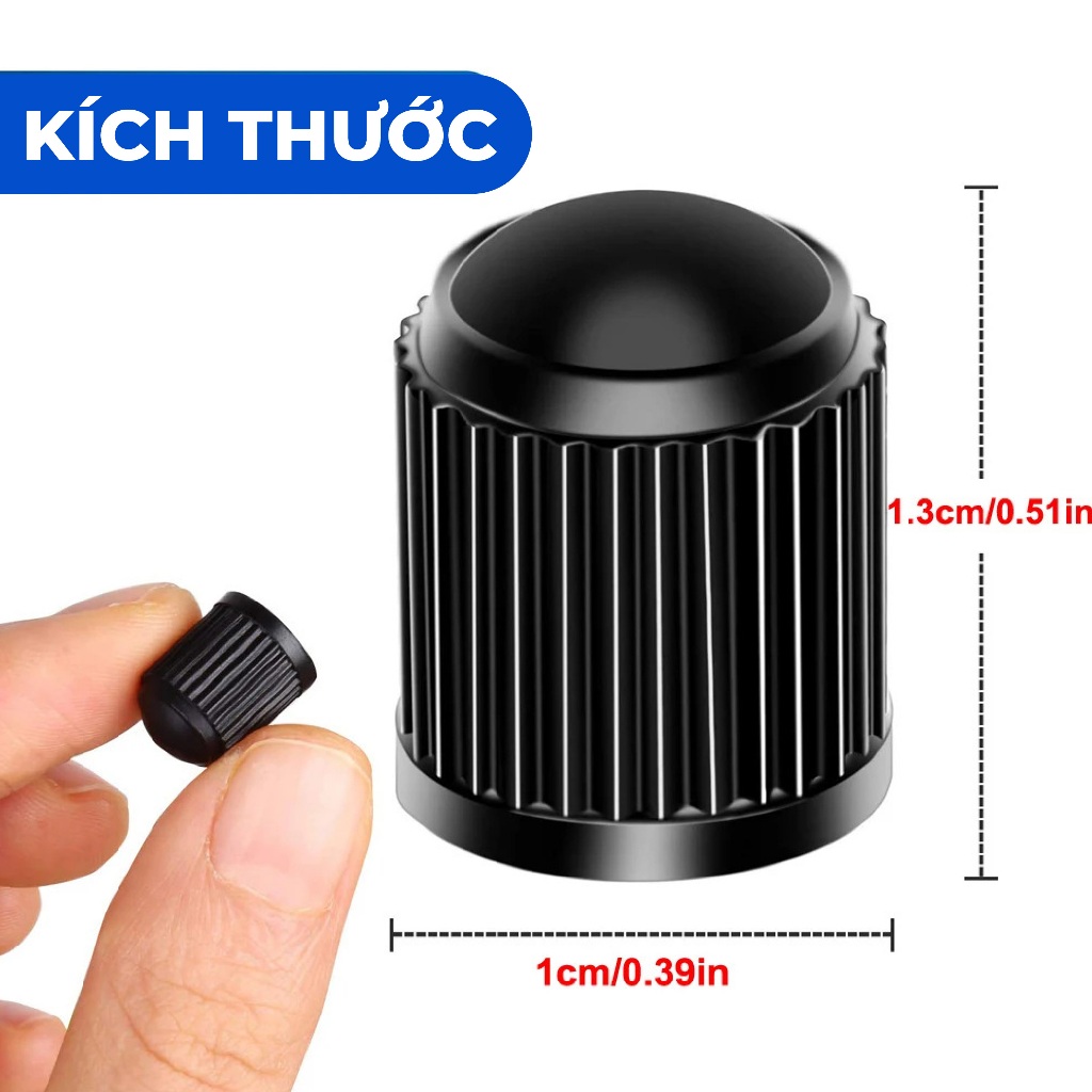 Set 10 Nắp Van Lốp Bánh Xe Màu Đen Futuris Store – Nắp Đậy Van Xe Hơi, Xe Máy, Xe Đạp Chống Bụi Tiện Lợi
