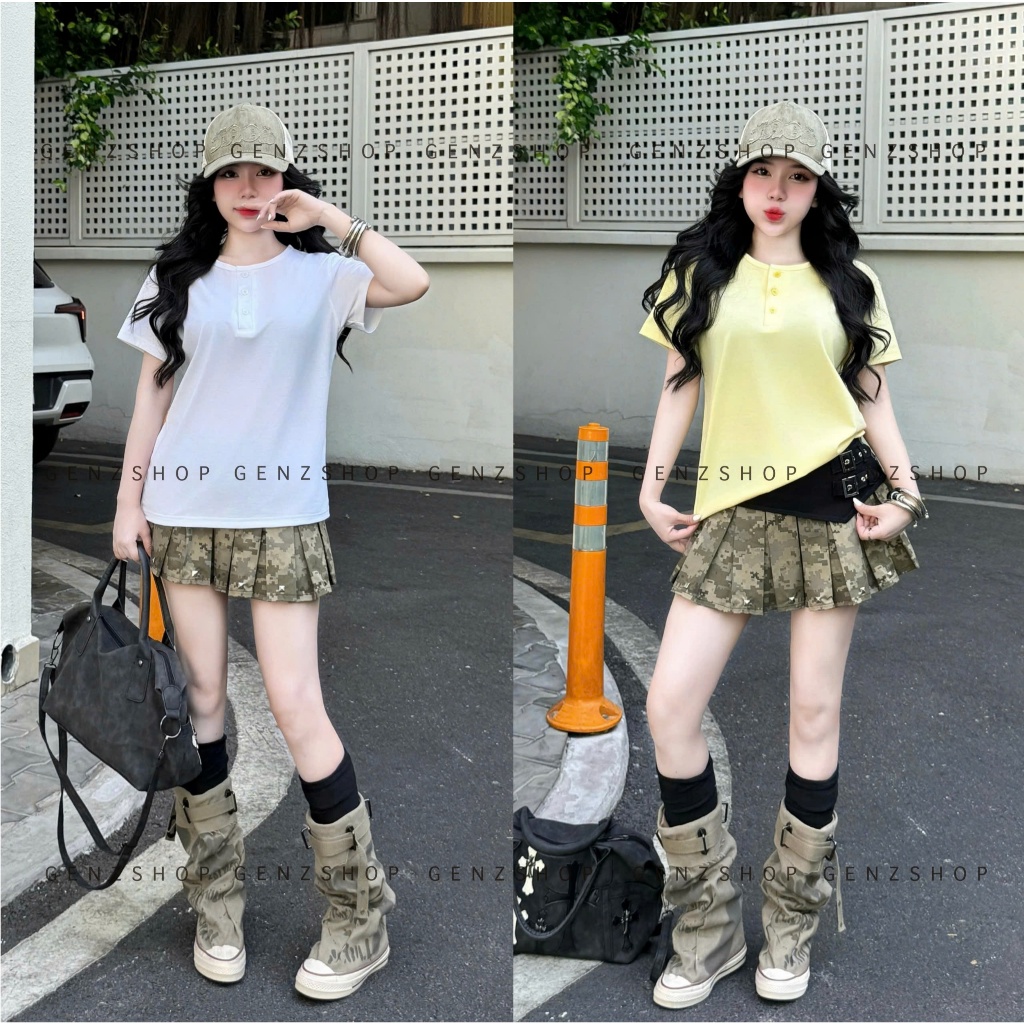 Áo Thun Baby Tee Có CÚC Thanh Lịch BST2026 DỄ PHỐI ĐỒ