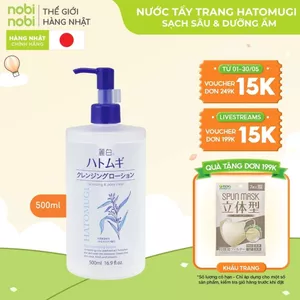 Nước tẩy trang sạch sâu và dưỡng ẩm cho da Hatomugi Cleansing & Pore Clear 500ml