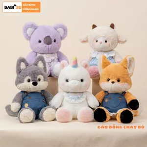 Gấu Bông Động Vật Chạy Bộ Chó,Cáo,Cừu Lông Xù Mềm Mại Quà Tặng Sinh Nhật Đáng Yêu Cho Bé,Bạn Gái