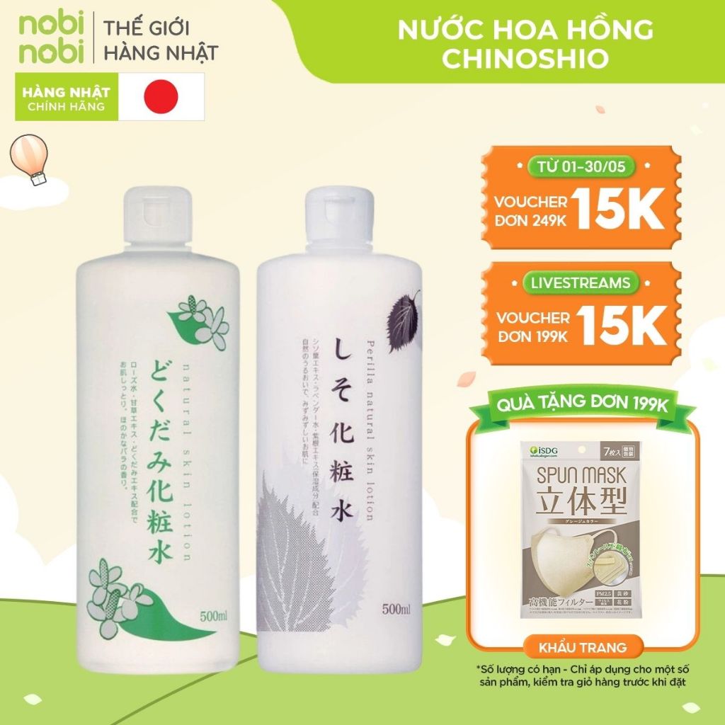 Nước hoa hồng Chinoshio Dokudami chiết xuất diếp cá, tía tô