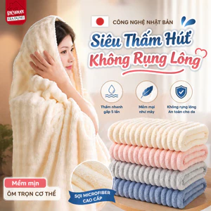 Khăn Tắm 1m4 Siêu Thấm Hút Nước RICHOUSE Cuộn To , Khăn Mặt Sợi Bông, Không Rụng Lông