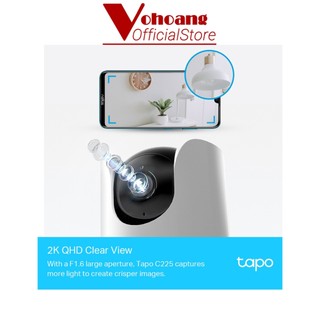 TP-Link Tapo C225 - Camera Wi-Fi 2K QHD An Ninh Gia Đình AI Quay Quét, Nâng Cấp Mạnh Quyền Riêng Tư