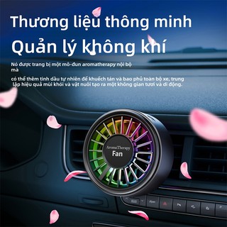 SEAMETAL Quạt Gió Ô Tô Mini USB Siêu Mát Tích Hợp Hương Thơm & Đèn RGB 360° Xoay Không Ồn Quạt Ô Tô 3 Trong 1