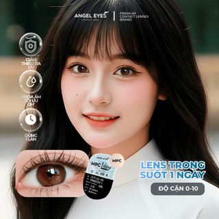 Combo 5 cặp lens 1 ngày trong suốt Angel Eyes có độ cận từ 0-8 | Kính áp tròng dùng 1 lần Hàn Quốc