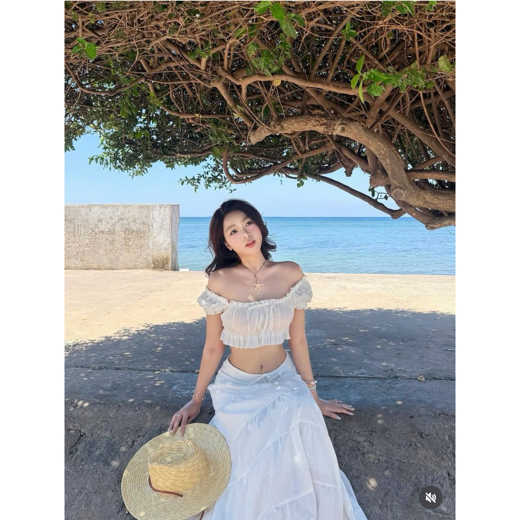 | LYN WEAR | (HOẢ TỐC) Quần Bí Nơ vải xốp mỏng may nhún tôn vòng 3 đi biển
