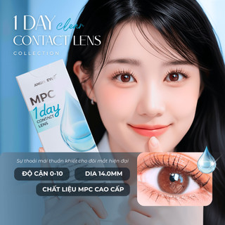 Combo 5 cặp lens 1 ngày trong suốt Angel Eyes có độ cận từ 0-8 | Kính áp tròng dùng 1 lần Hàn Quốc