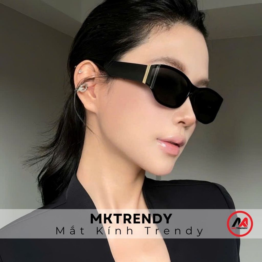 Kính râm mắt mèo MKTRENDY gọng cong thiết kế cao cấp thời trang nam nữ kính mát chống tia UV phong cách T16
