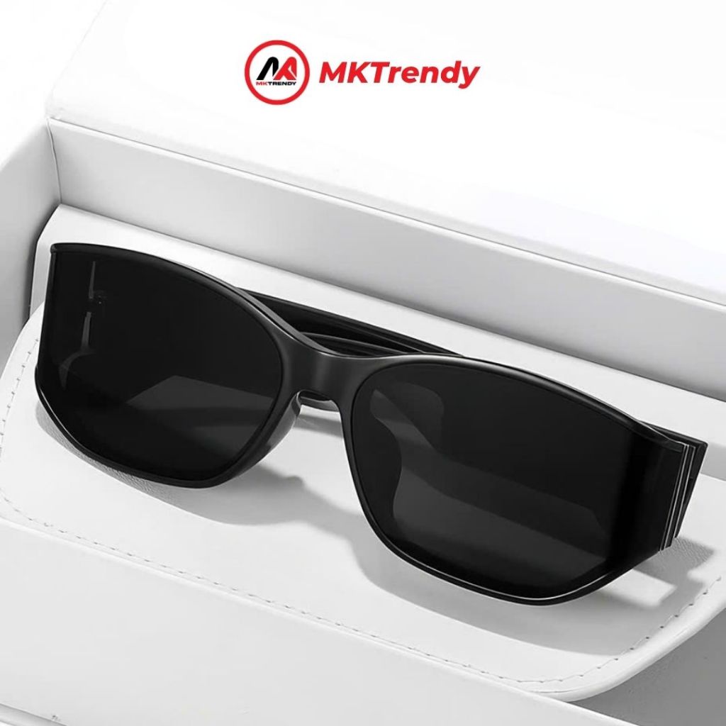Kính râm mắt mèo MKTRENDY gọng cong thiết kế cao cấp thời trang nam nữ kính mát chống tia UV phong cách T16