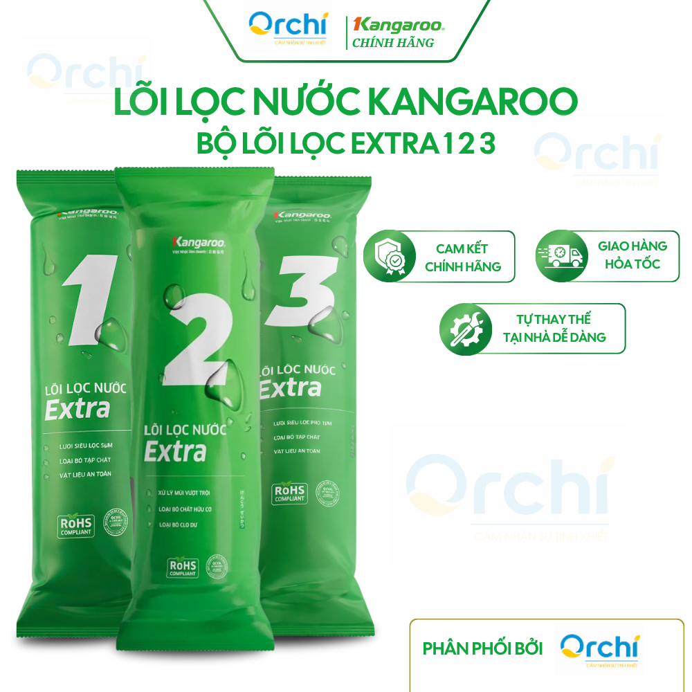 Bộ Lõi Lọc Nước Số 1 2 3 Kangaroo Extra Chính Hãng Cho Máy Lọc Nước Loại Bỏ Cặn Bẩn Tạp Chất Bùn Đất Hiệu Quả
