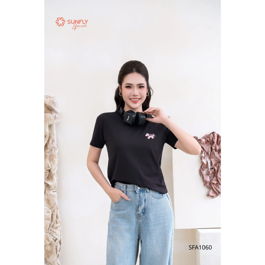 SFA1060 Áo phông nữ cotton USA dáng basic