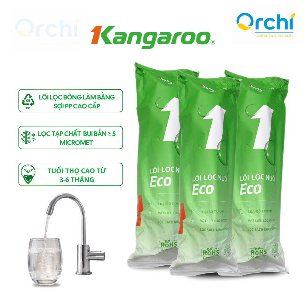 Lõi Lọc Nước Số 1 Kangaroo ECO 5 Micron Chính Hãng Loại Bỏ Tạp Chất Cặn Bẩn Cho Nguồn Nước Gia Đình Bạn Sạch Hơn